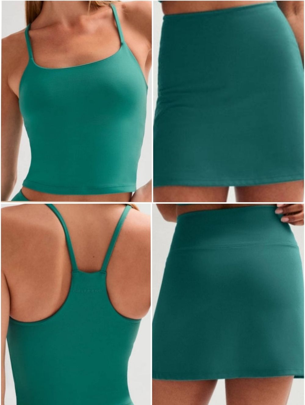 NWT Girlfriend Collective Sport Set - Skort & Willa Strappy Tank - Large